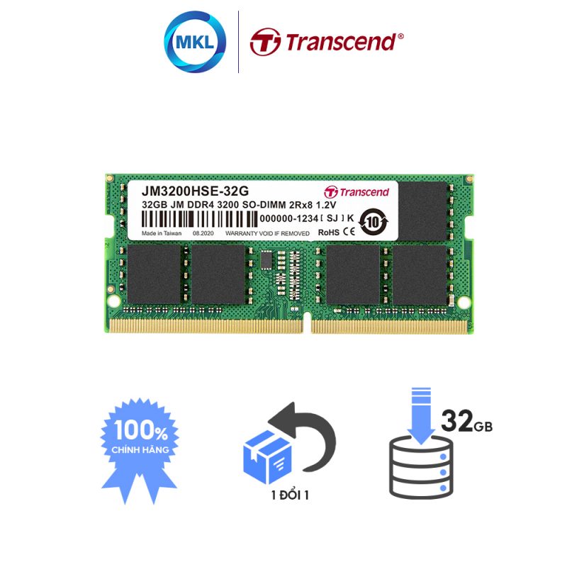 Ram Laptop Transcend JetRam DDR4 8GB 2666Mhz SO DIMM chính hãng Yêu