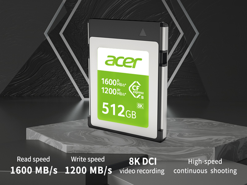 Acer CFE100 , professional camera card for high quality photos and RAW 4K or  8K videos