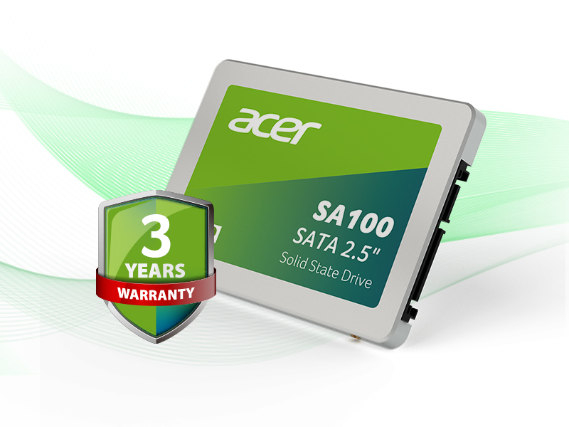 Acer SA100 SATA III SSD 3-year limited warranty