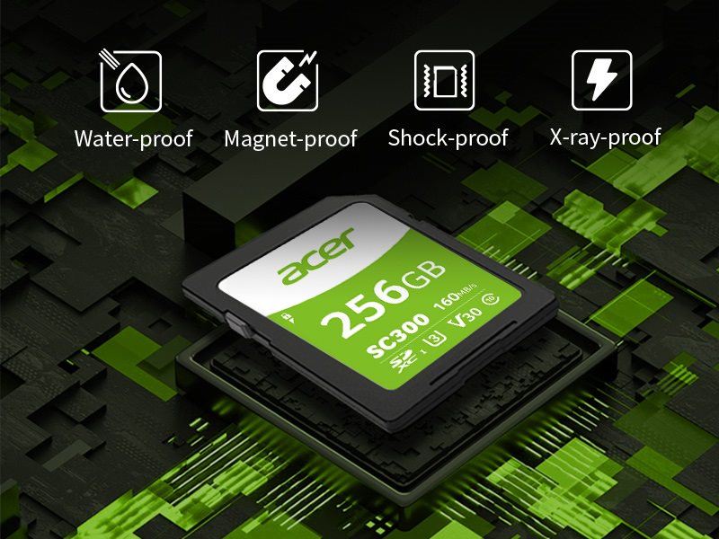 Acer memory card SC300 works well in harsh environments
