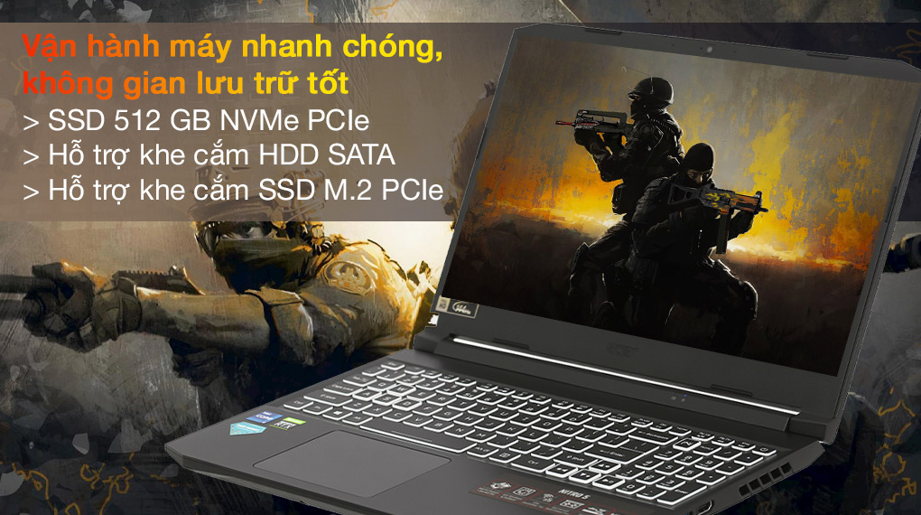Acer Nitro 5 Gaming AN515 57 71VV i7 11800H (NH.QENSV.005) - SSD