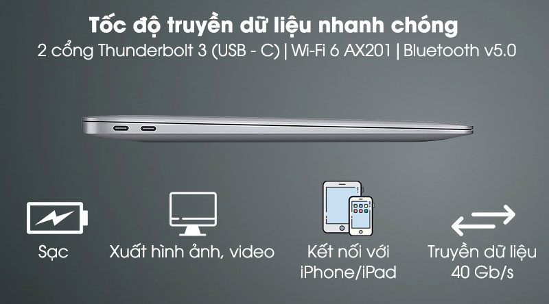 Apple Macbook Air M1 (MGN73SA/A) - Kết nối