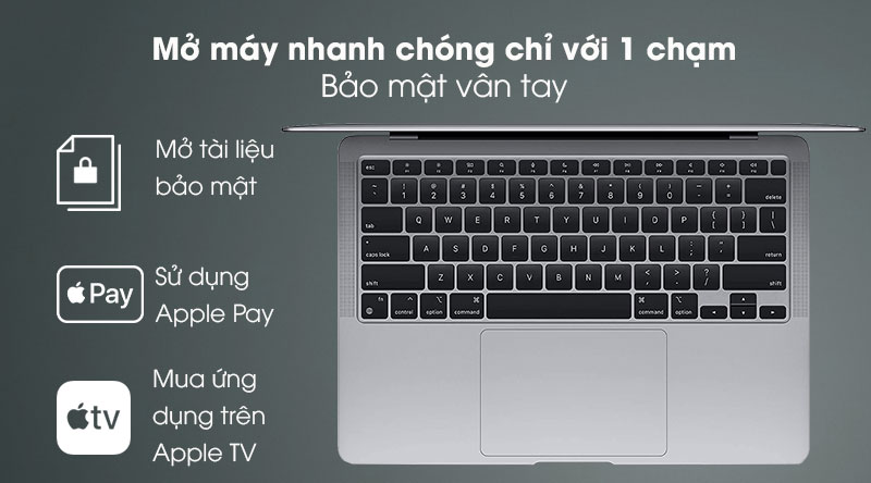 Apple Macbook Air M1 (MGN73SA/A) - Vân tay