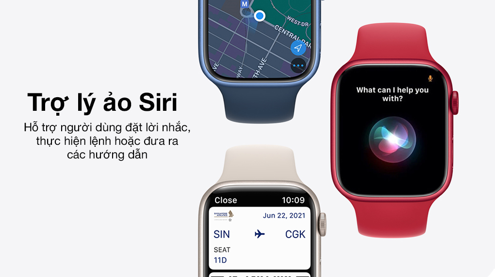 Apple Watch Series 7 GPS 41mm - Trợ lý ảo Siri