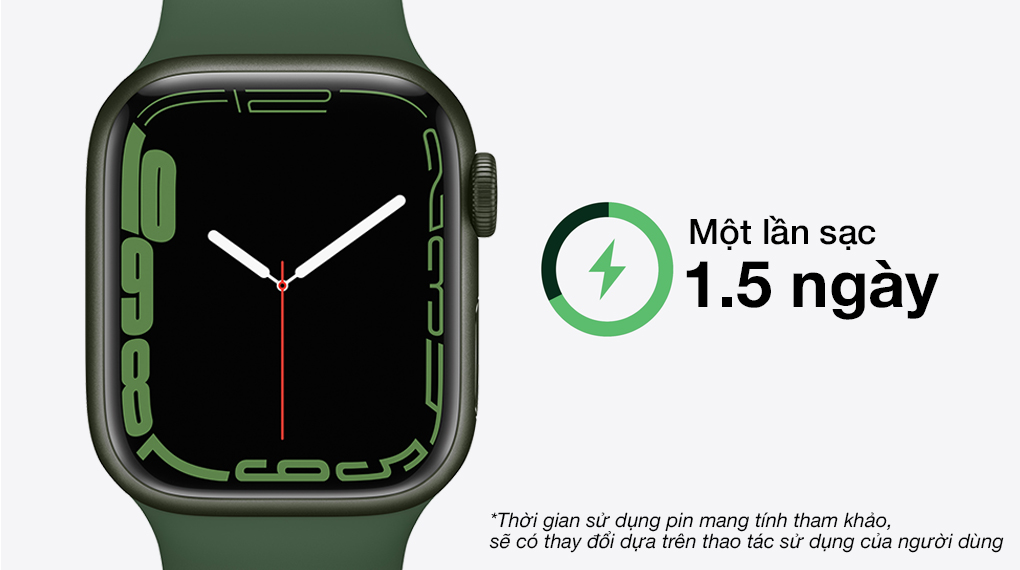 Apple Watch Series 7 LTE 41mm - Thời lượng pin