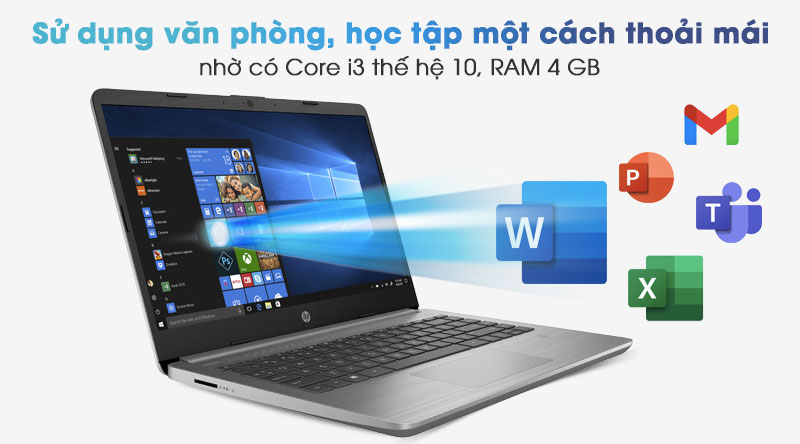 Laptop sử dụng vi xử lí Core i3 thế hệ 10