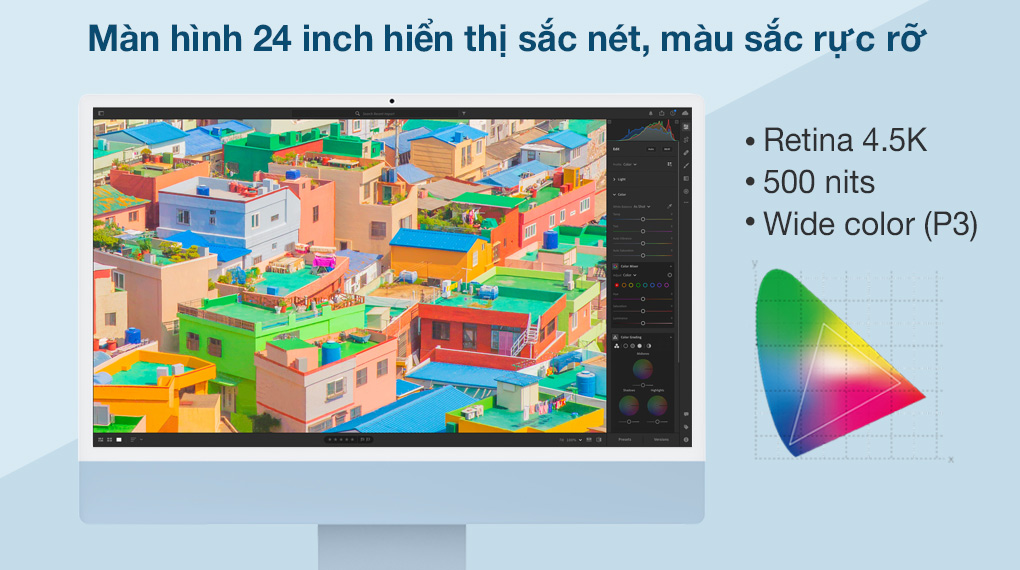 iMac 24 inch 2021 4.5K M1 8GPU (MGPL3SA/A) Blue - Hình ảnh