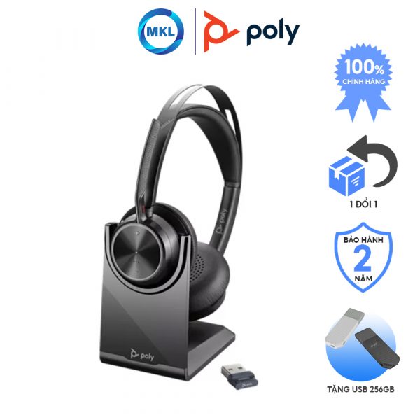 poly tai nghe poly voyager focus 2 uc voi charge stand usb a