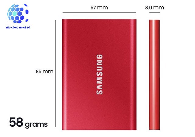 Ổ cứng di động SSD Samsung T7 Portable thiết kế nhỏ gọn